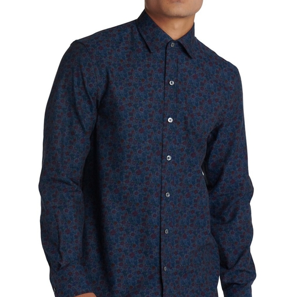 Bugatchi Floral Woven Long-Sleeve Shirt